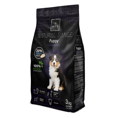 Rex Natural Range Puppy – Chicken & Rice csirkés-rizses kölyöktáp kutyaeledel